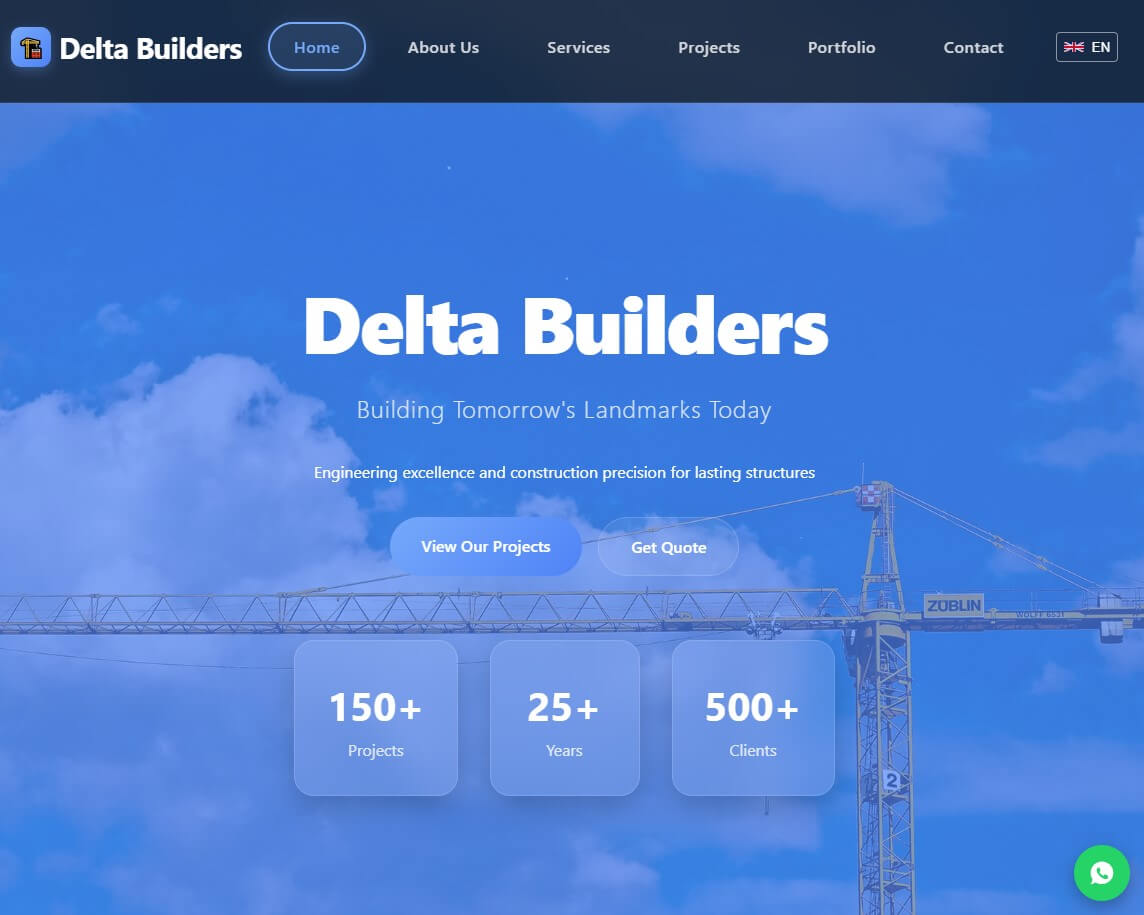 Delta Construction Website