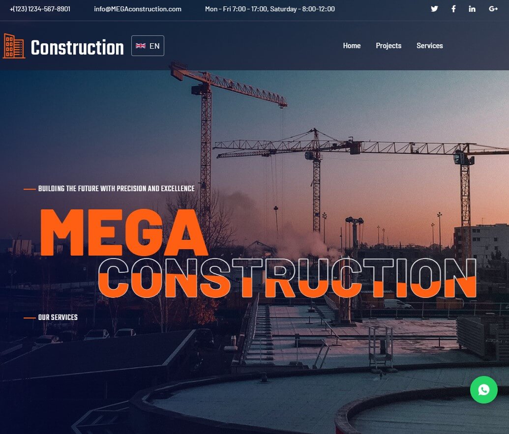 Mega Construction Website